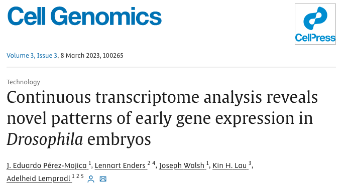 From Chaos to Clarity: Unveiling Early Gene Expression in Drosophila Using RNASeq & the I.DOT (Cell Genomics)